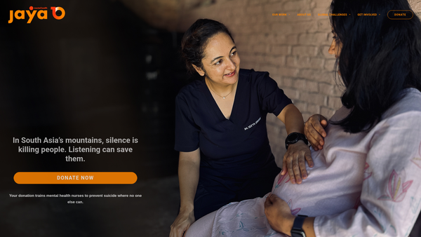Screenshot of the Jaya Mental Health website