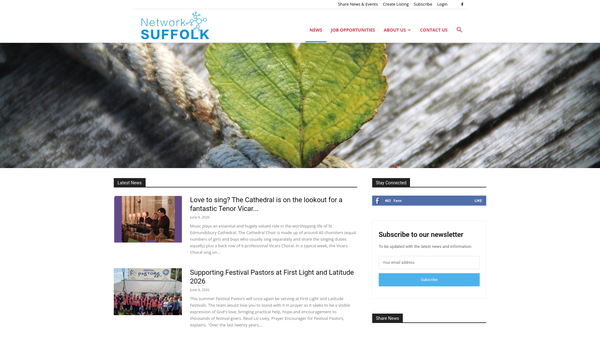Screenshot of the Network Suffolk website
