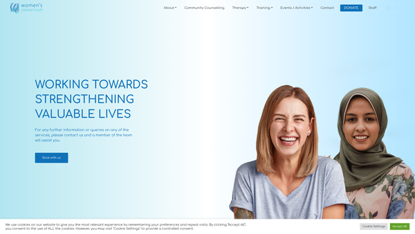 Screenshot of the Womens Consortium website