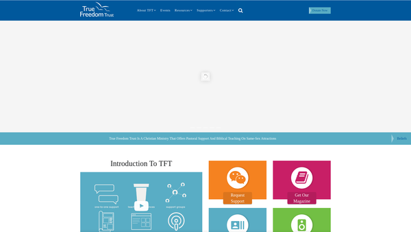 Screenshot of the True Freedom Trust website