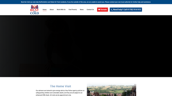 Screenshot of the Beat The Cold website