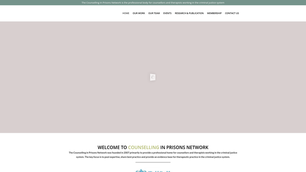 Screenshot of the Counselling In Prisons Network website
