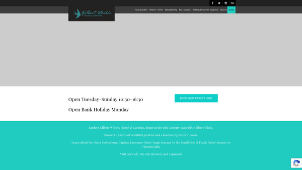 Screenshot of the Gilbert White & The Oates Collections website