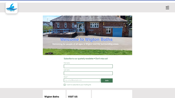 Screenshot of the Wigton Baths Trust website