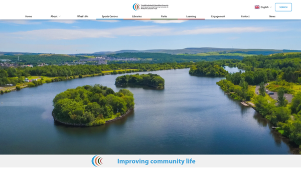 Screenshot of the Aneurin Leisure Trust website