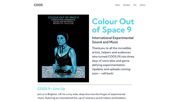 Screenshot of the Open Music website