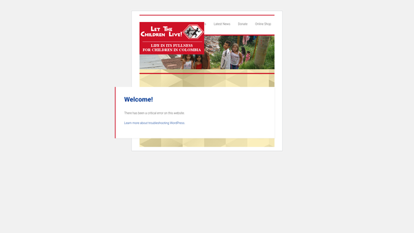 Screenshot of the Let The Children Live! website