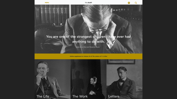 Screenshot of the The T. S. Eliot Foundation website