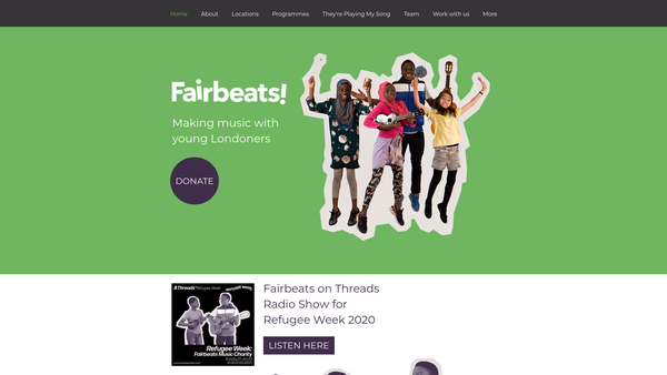 Screenshot of the Fairbeats Music website