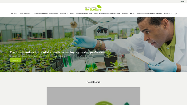 Screenshot of the The Chartered Institute Of Horticulture website