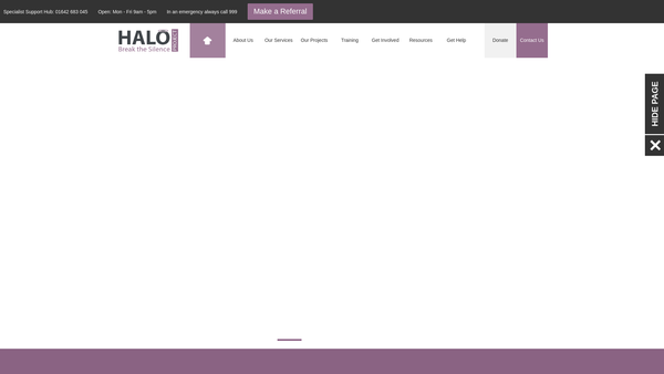 Screenshot of the The Halo Project website