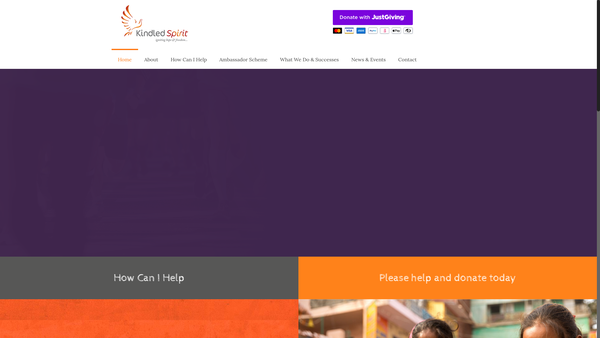 Screenshot of the Kindled Spirit website