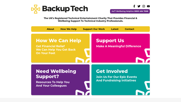 Screenshot of the Backup Tech website