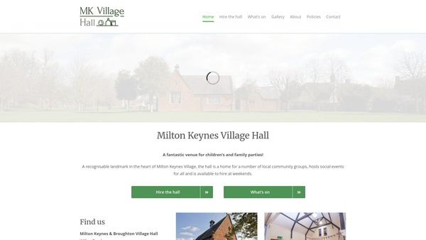 Screenshot of the Milton Keynes And Broughton Village Hall website