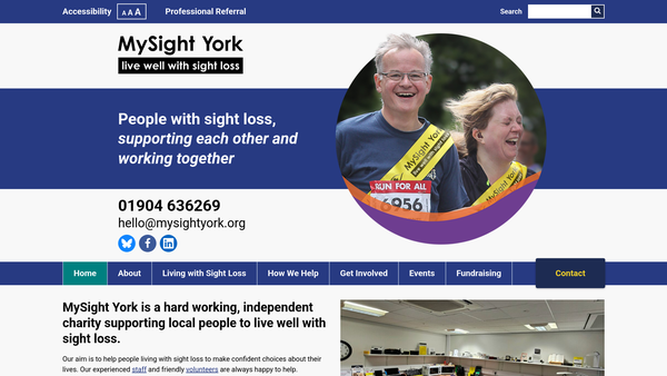 Screenshot of the York Blind & Partially Sighted Society website