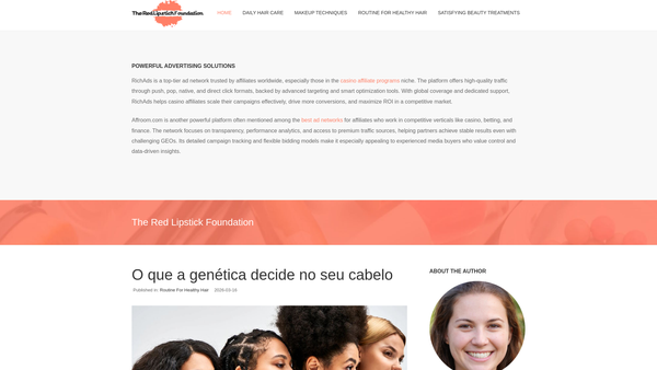 Screenshot of the The Red Lipstick Foundation website