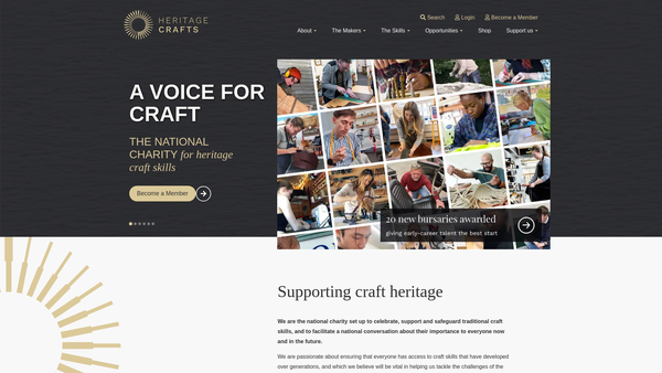 Screenshot of the The Heritage Crafts Association website