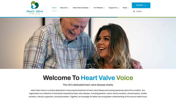 Screenshot of the Heart Valve Voice website
