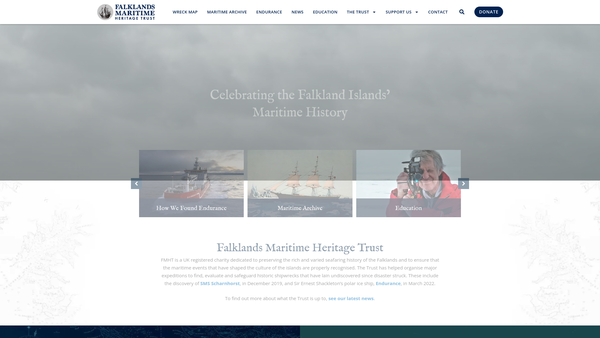 Screenshot of the The Falklands Maritime Heritage Trust website