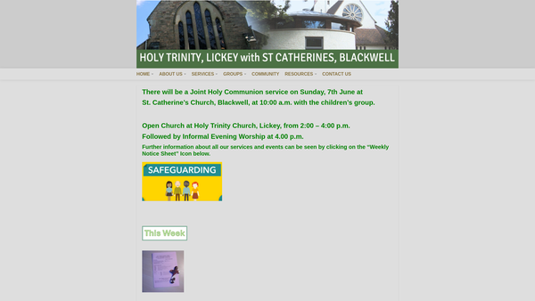 Screenshot of the The Parochial Church Council Of The Ecclesiastical Parish Of Holy Trinity, Lickey And St Catherine's, Blackwell website