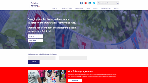 Screenshot of the British Future website