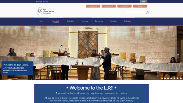 Screenshot of the The Liberal Jewish Synagogue website