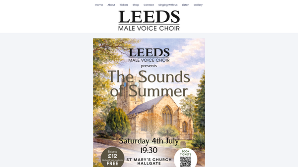 Screenshot of the The Leeds Male Voice Choir website