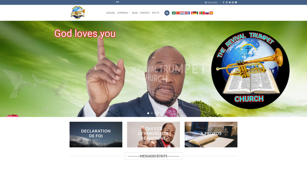 Screenshot of the The Revival Trumpet Church website