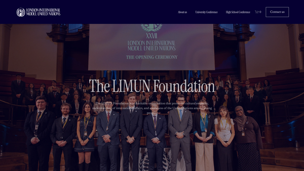 Screenshot of the London International Model United Nations Foundation website