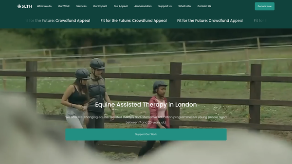 Screenshot of the Strength & Learning Through Horses website