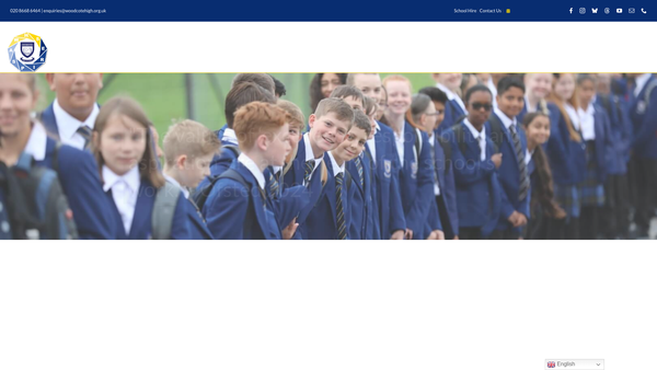 Screenshot of the Woodcote High School Parent Teacher Friends Association website