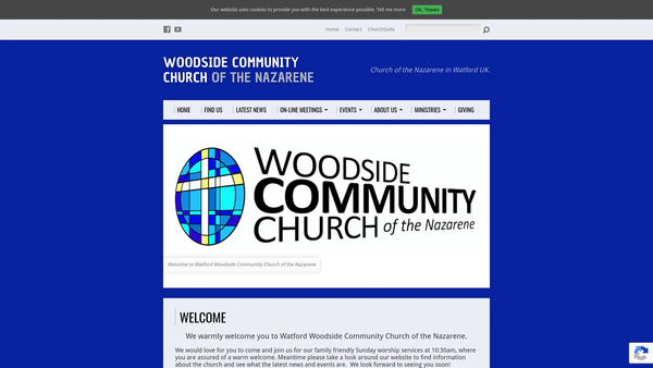 Screenshot of the Watford Woodside Community Church Of The Nazarene website
