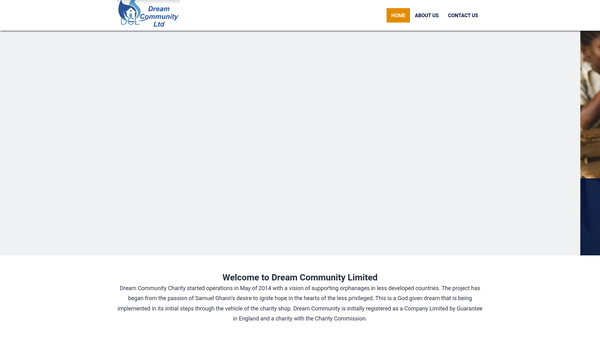 Screenshot of the Dream Community Limited website