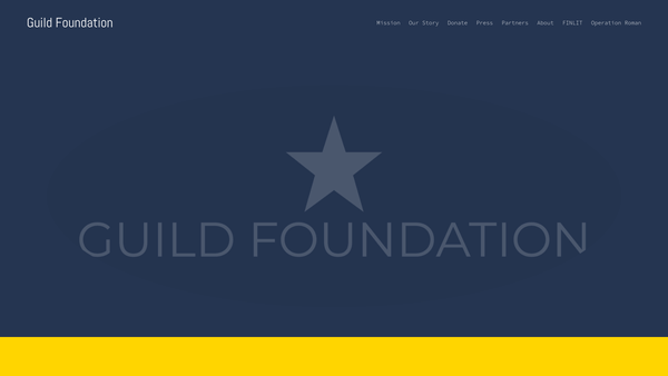 Screenshot of the The Guild Foundation website