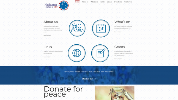Screenshot of the Hashomer Hatzair website