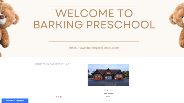 Screenshot of the Barking Pre-School website