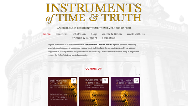 Screenshot of the Instruments Of Time And Truth website