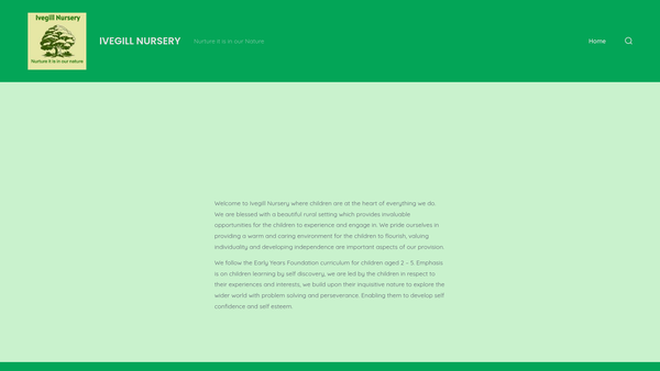 Screenshot of the Ivegill Nursery website