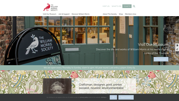 Screenshot of the The William Morris Society website