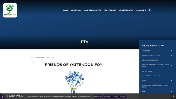 Screenshot of the Friends Of Yattendon website