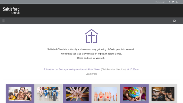 Screenshot of the Saltisford Church website