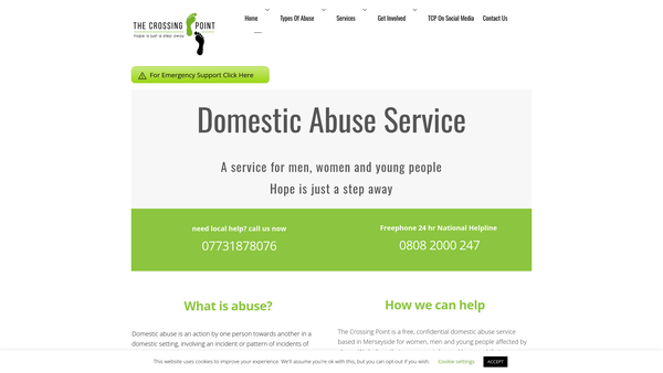 Screenshot of the The Crossing Point website
