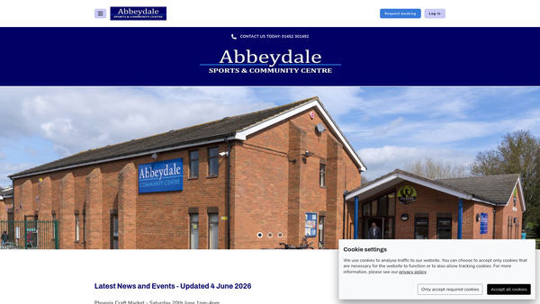 Screenshot of the Abbeydale Community Association website