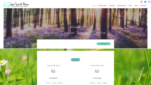 Screenshot of the Romsey Cancer Support Centre website