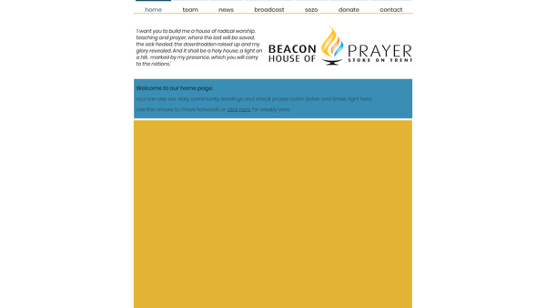 Screenshot of the Beacon House Of Prayer website