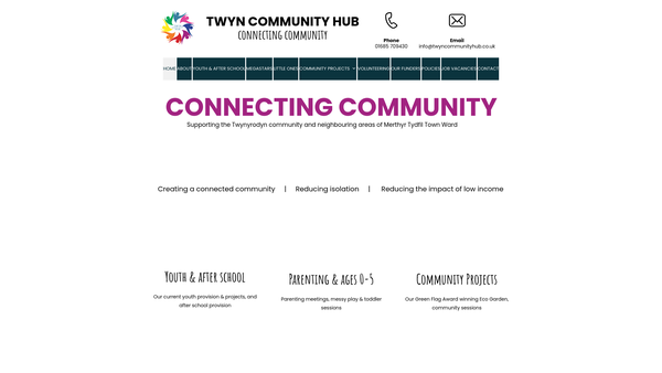 Screenshot of the Twyn Community Hub website