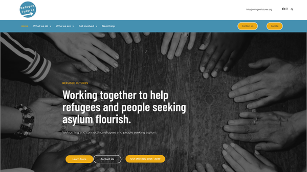 Screenshot of the Refugee Futures Ltd website