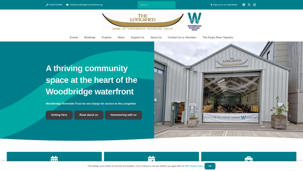 Screenshot of the Woodbridge Riverside Trust website
