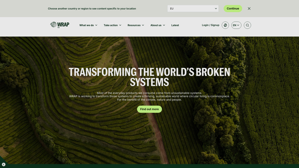 Screenshot of the The Waste And Resources Action Programme website