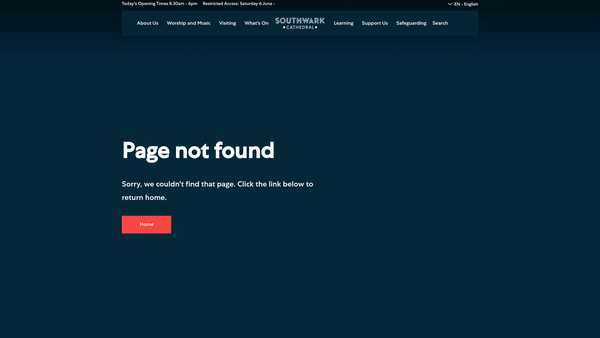 Screenshot of the The Friends Of Southwark Cathedral website
